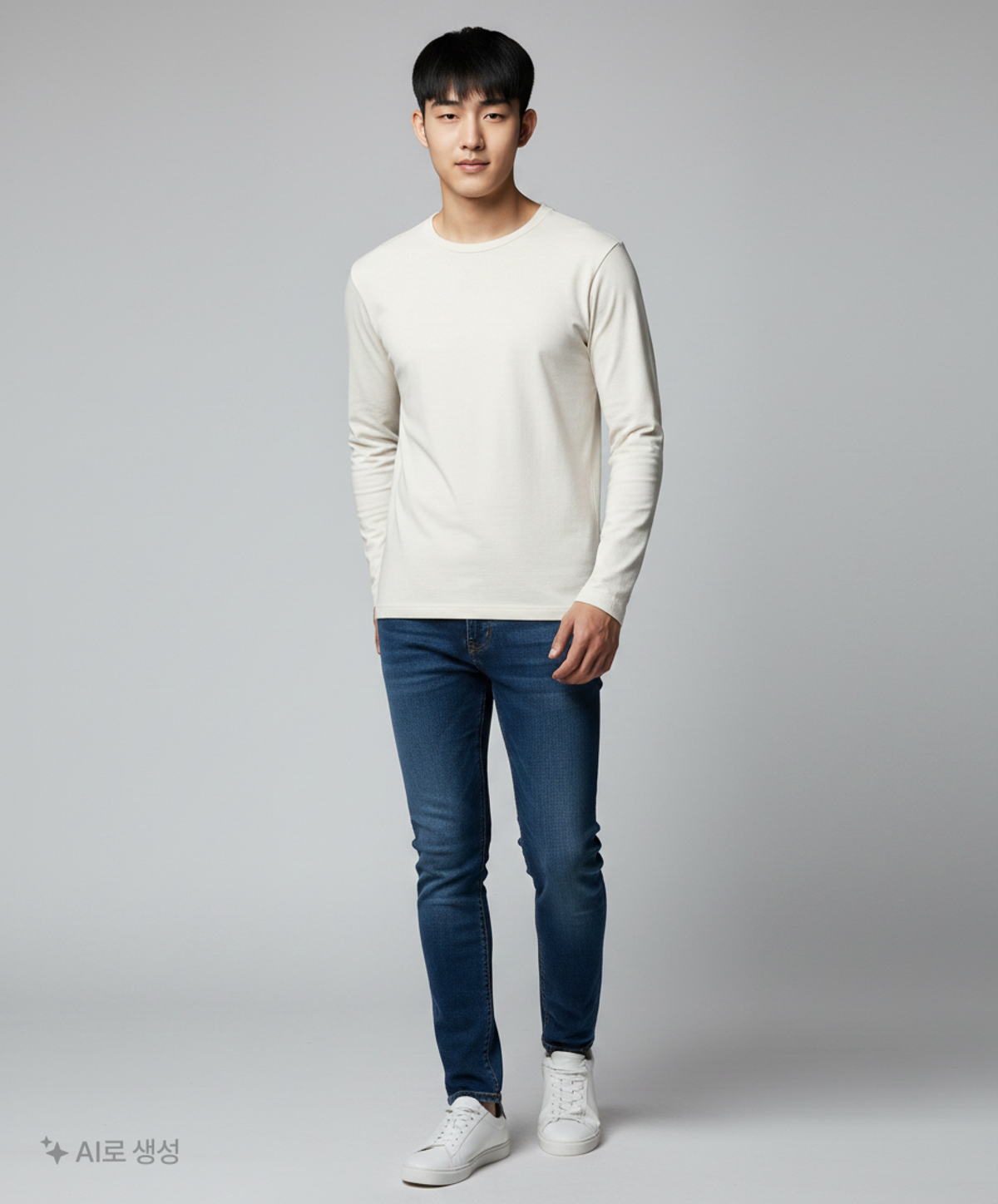 무신사 스탠다드(MUSINSA STANDARD) 베이식 긴팔 티셔츠 [화이트] L