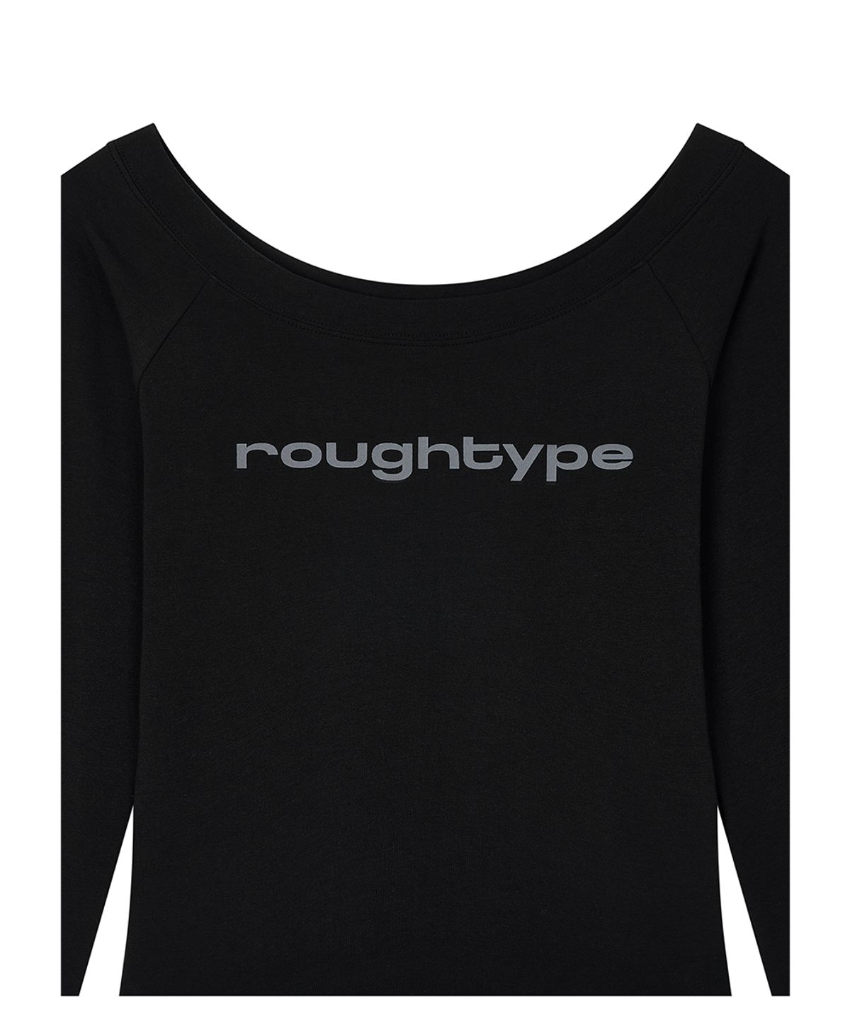 로타입(ROUGHTYPE) Light Off Shoulder Long Sleeve - Black