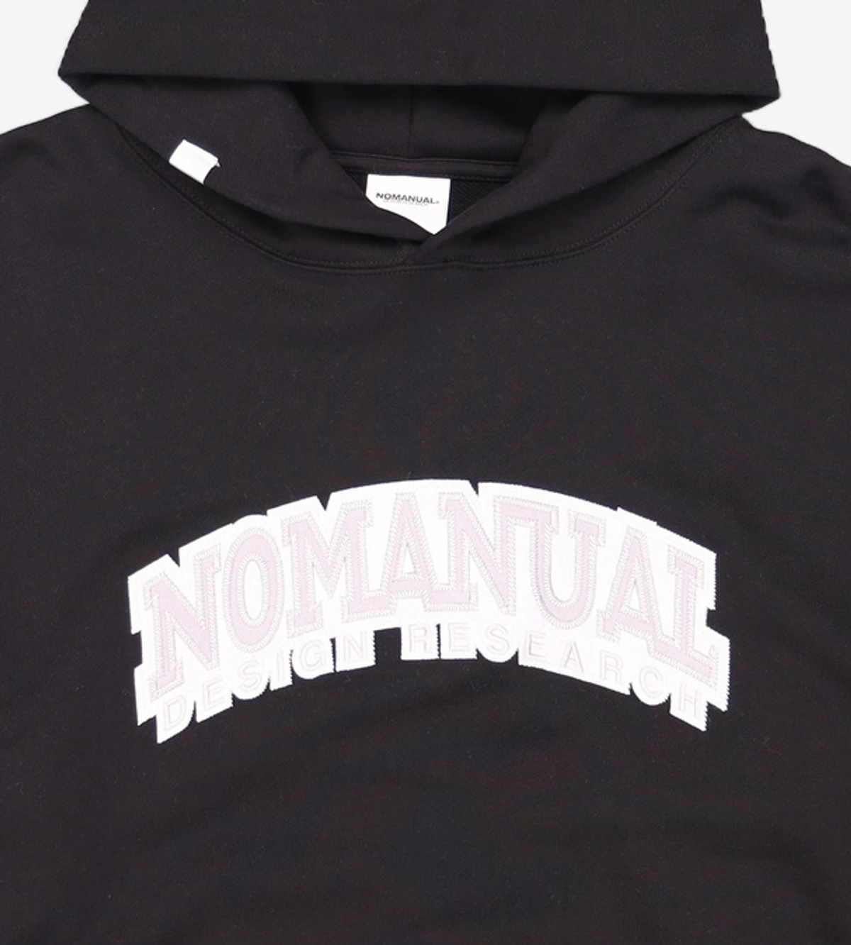 노매뉴얼(NOMANUAL) ARCH D.R LOGO HOODIE - BLACK L