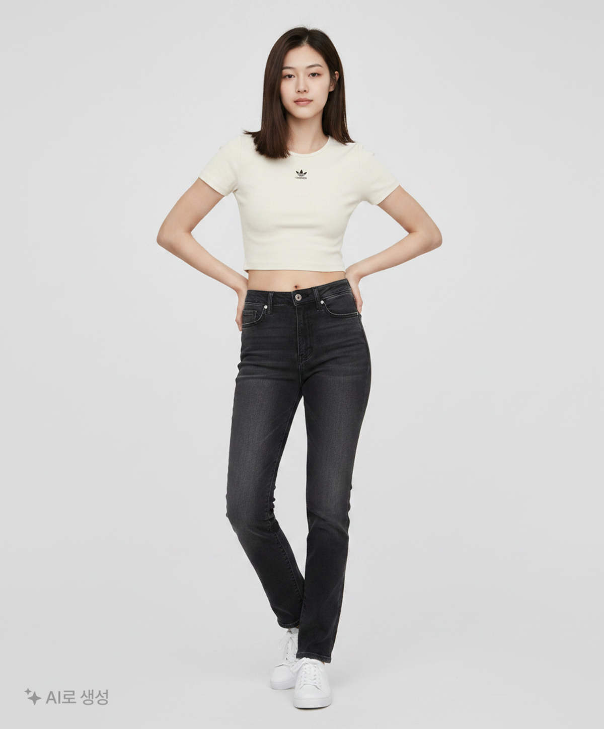 아디다스(ADIDAS) 립 크롭 티 - 화이트 / IJ7804 S