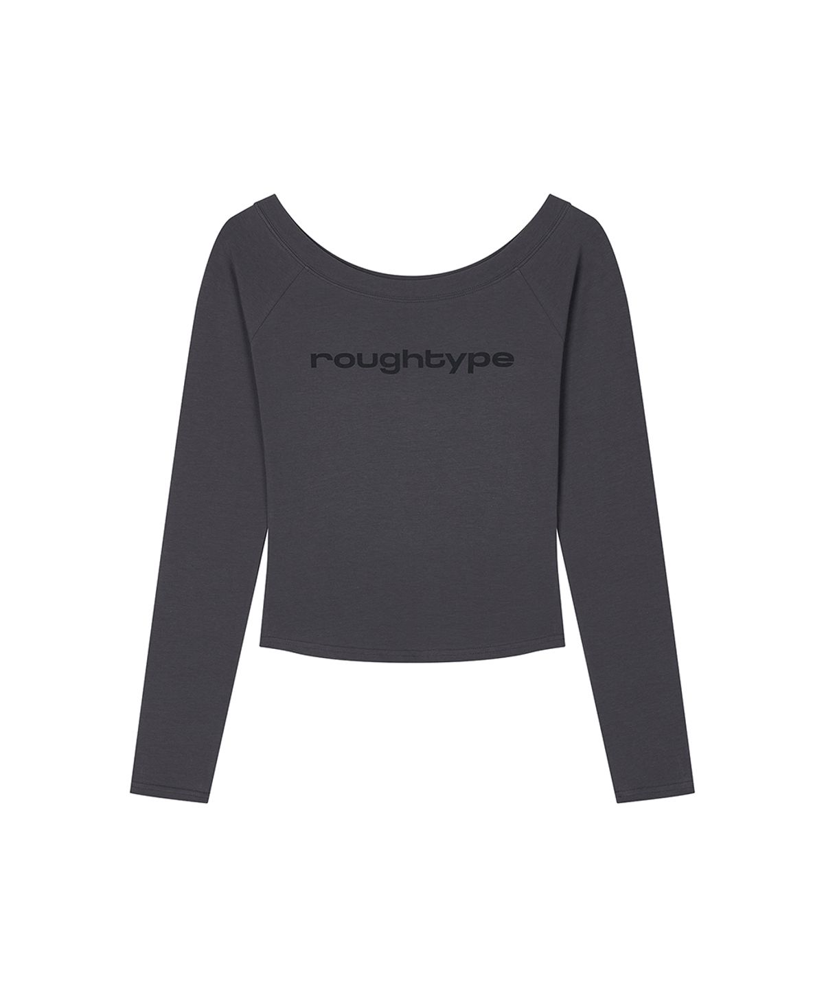 로타입(ROUGHTYPE) Light Off Shoulder Long Sleeve - Charcoal