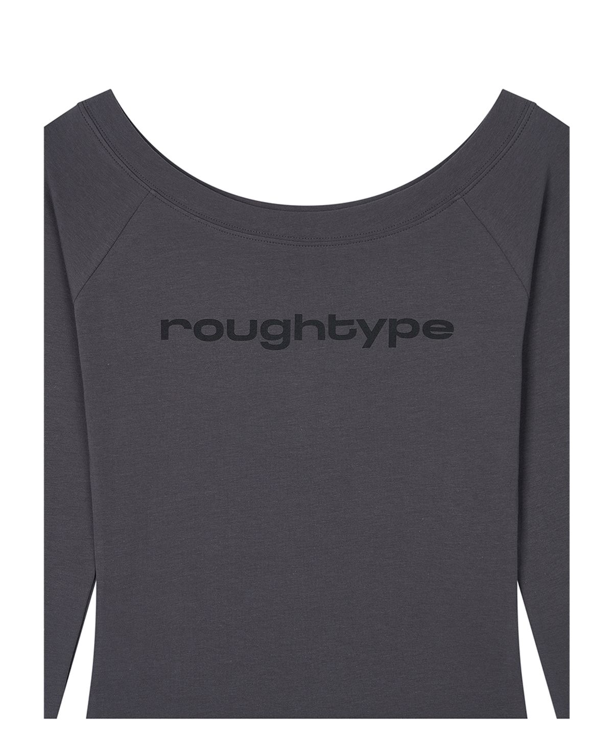 로타입(ROUGHTYPE) Light Off Shoulder Long Sleeve - Charcoal