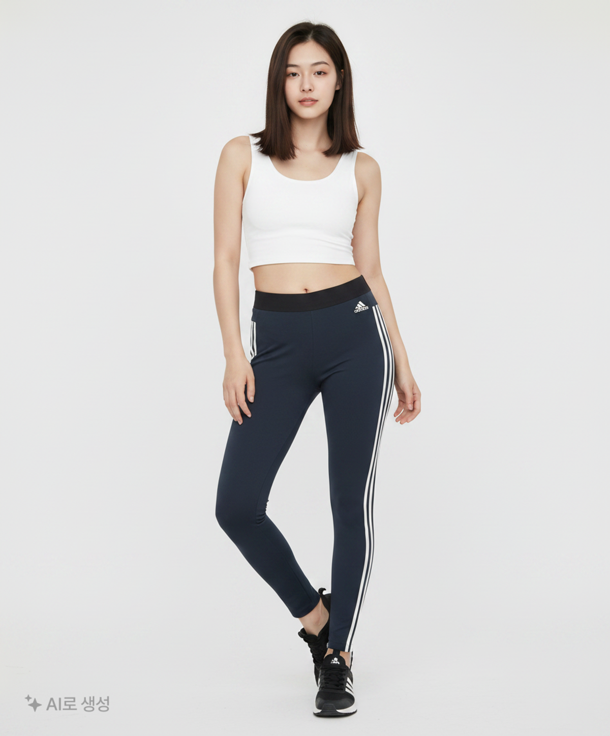 아디다스(ADIDAS) 에센셜 3S 레깅스 - 블랙:화이트 / BS4820 S