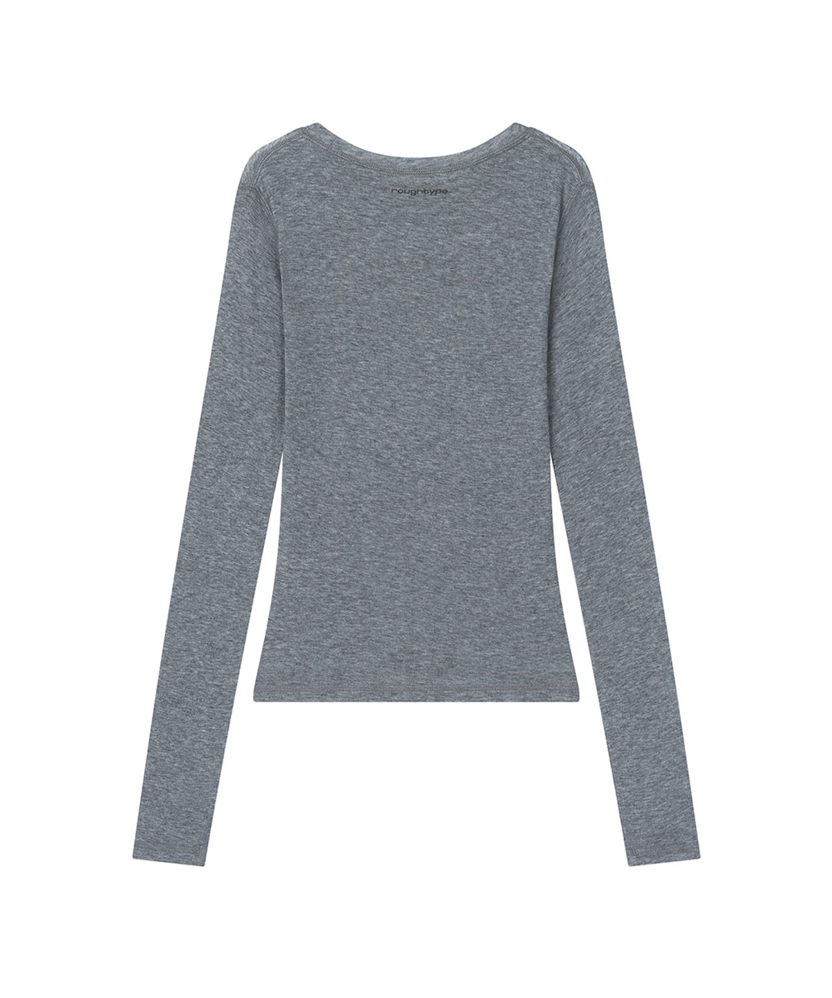 로타입(ROUGHTYPE) Crack Logo Slim Long Sleeve - Gray
