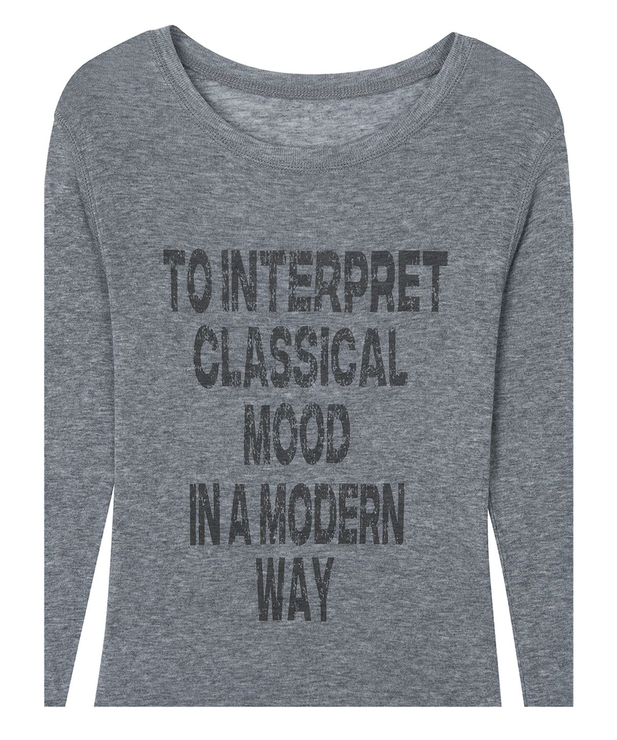 로타입(ROUGHTYPE) Crack Logo Slim Long Sleeve - Gray