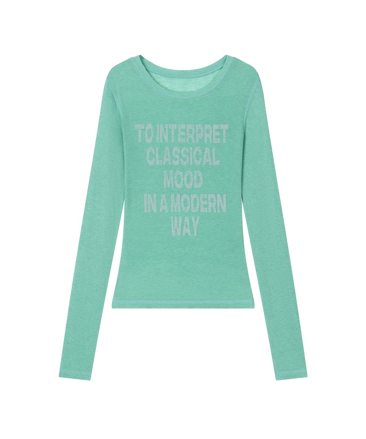 로타입(ROUGHTYPE) Crack Logo Slim Long Sleeve - Mint