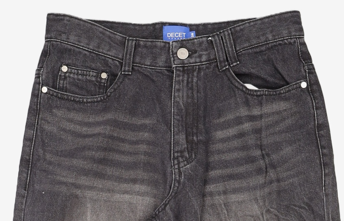 데케트(DECET) Dawn Semi Wide Jeans DCPT002Black 28