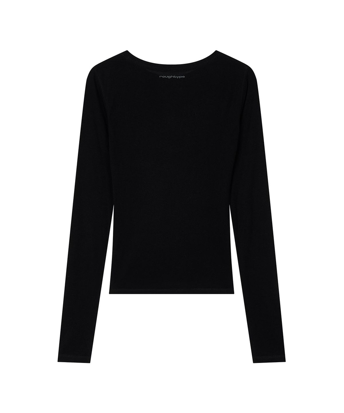로타입(ROUGHTYPE) Crack Logo Slim Long Sleeve - Black