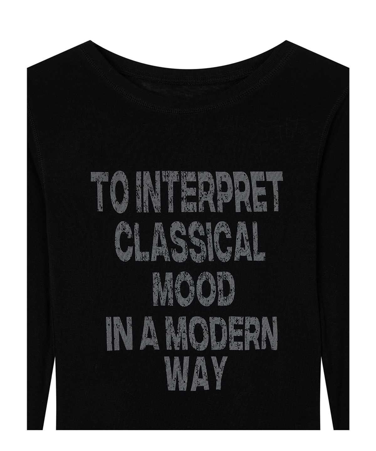 로타입(ROUGHTYPE) Crack Logo Slim Long Sleeve - Black