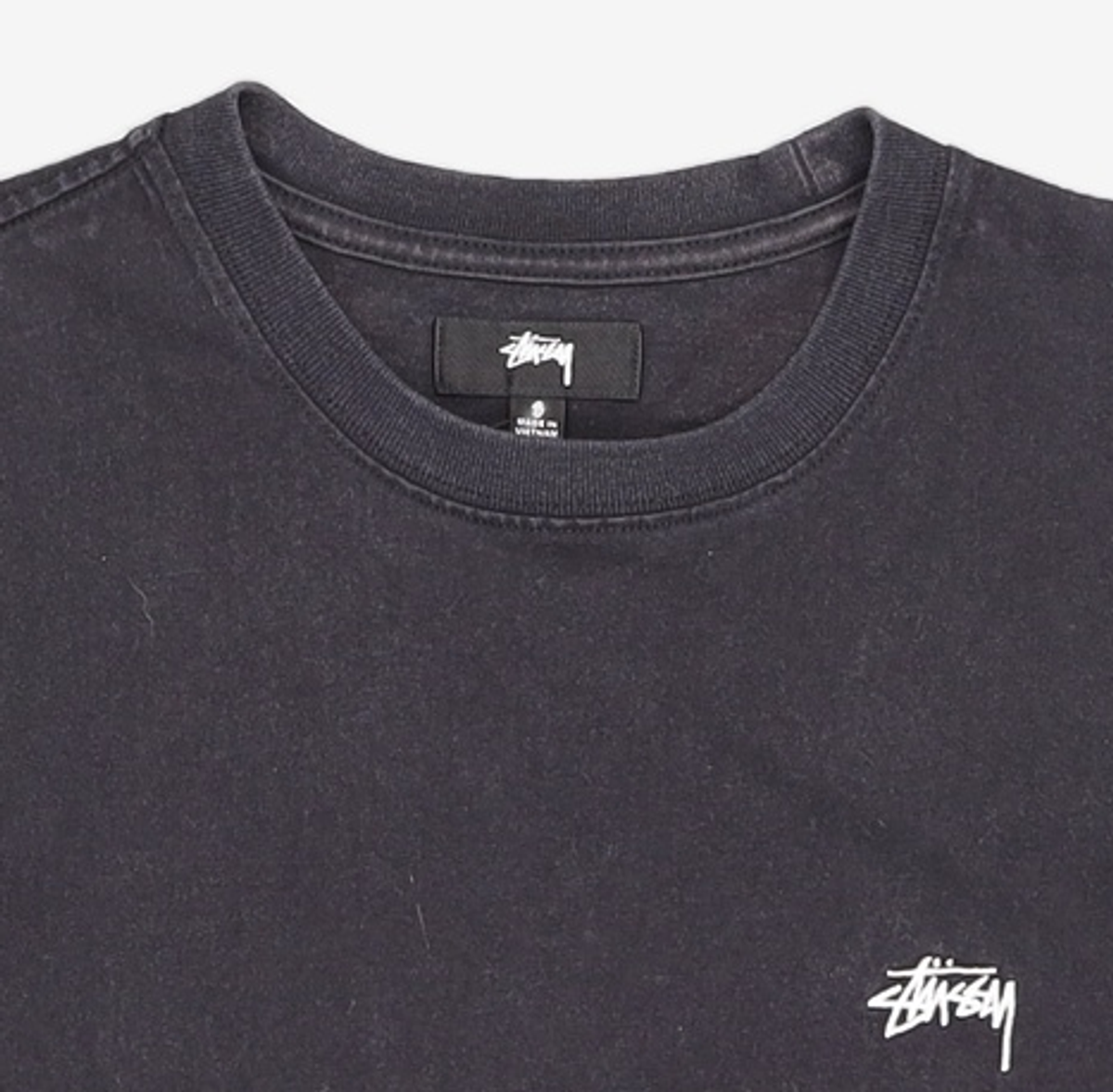 스투시(STUSSY) 남성 스탁 로고 반소매 티셔츠 - 블랙 / 1140241BLACK S
