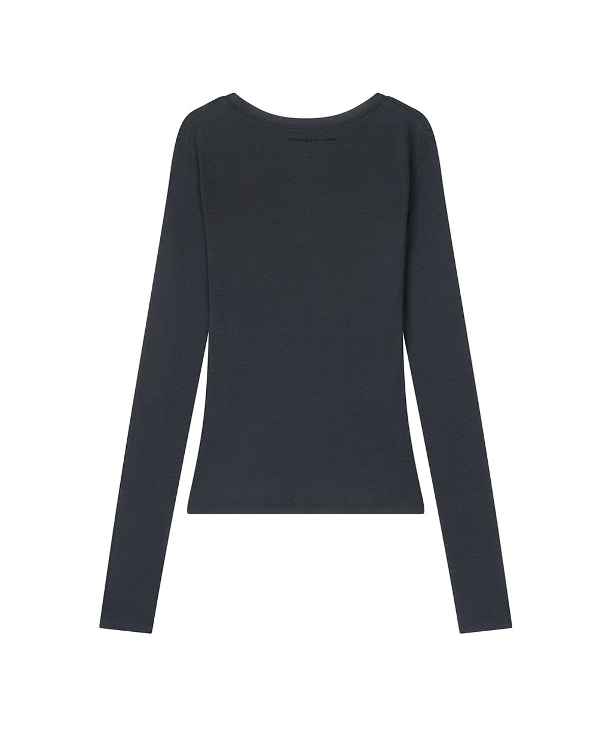 로타입(ROUGHTYPE) Crack Logo Slim Long Sleeve - Charcoal