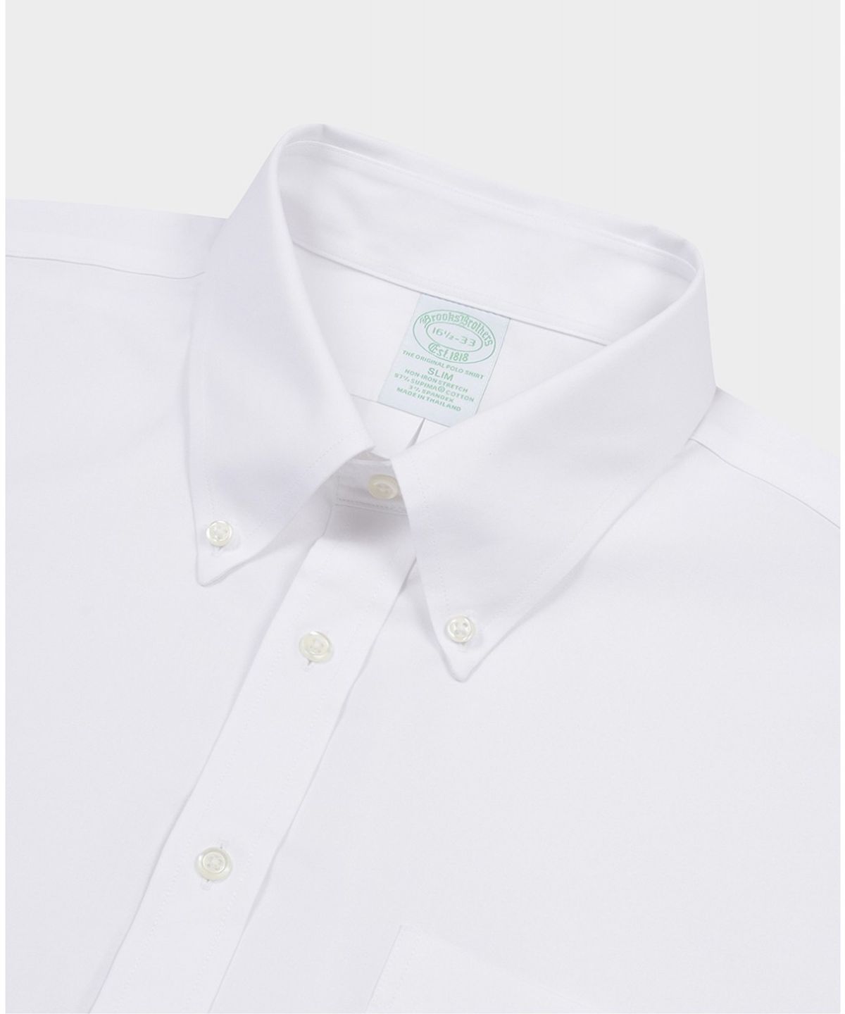 브룩스 브라더스(BROOKS BROTHERS) 논아이론 폴로버튼다운 드레스셔츠 (화이트) (BBTSMM9385A)