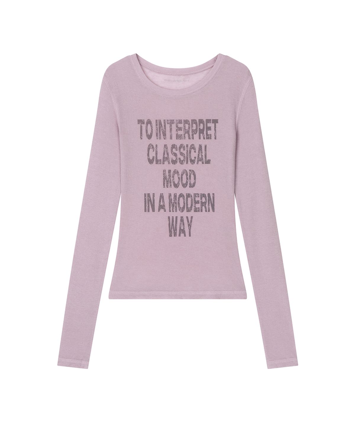 로타입(ROUGHTYPE) Crack Logo Slim Long Sleeve - Indi pink