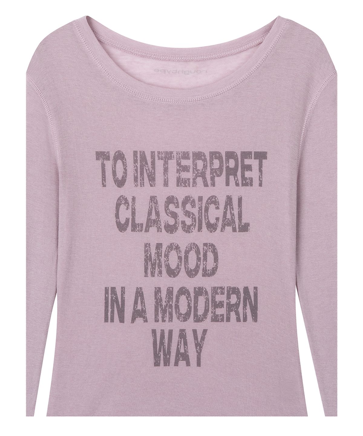 로타입(ROUGHTYPE) Crack Logo Slim Long Sleeve - Indi pink