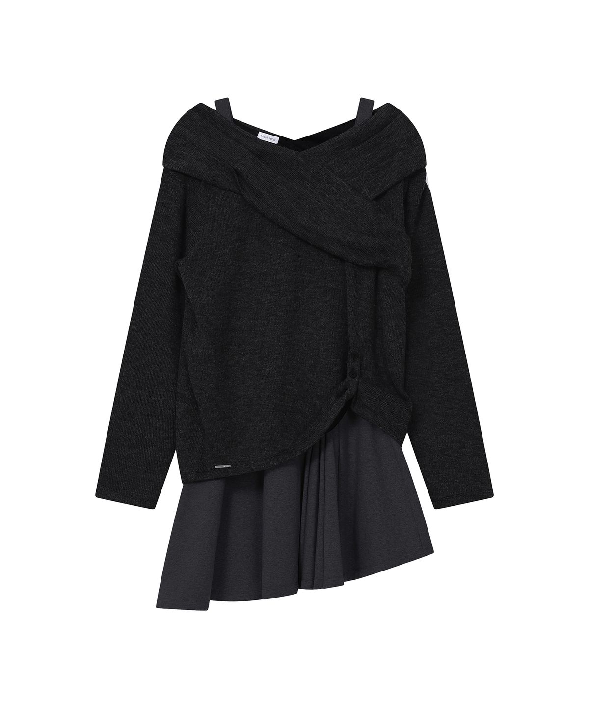 미세키서울(MISEKI SEOUL) Layered pleats one piece SET BLACK