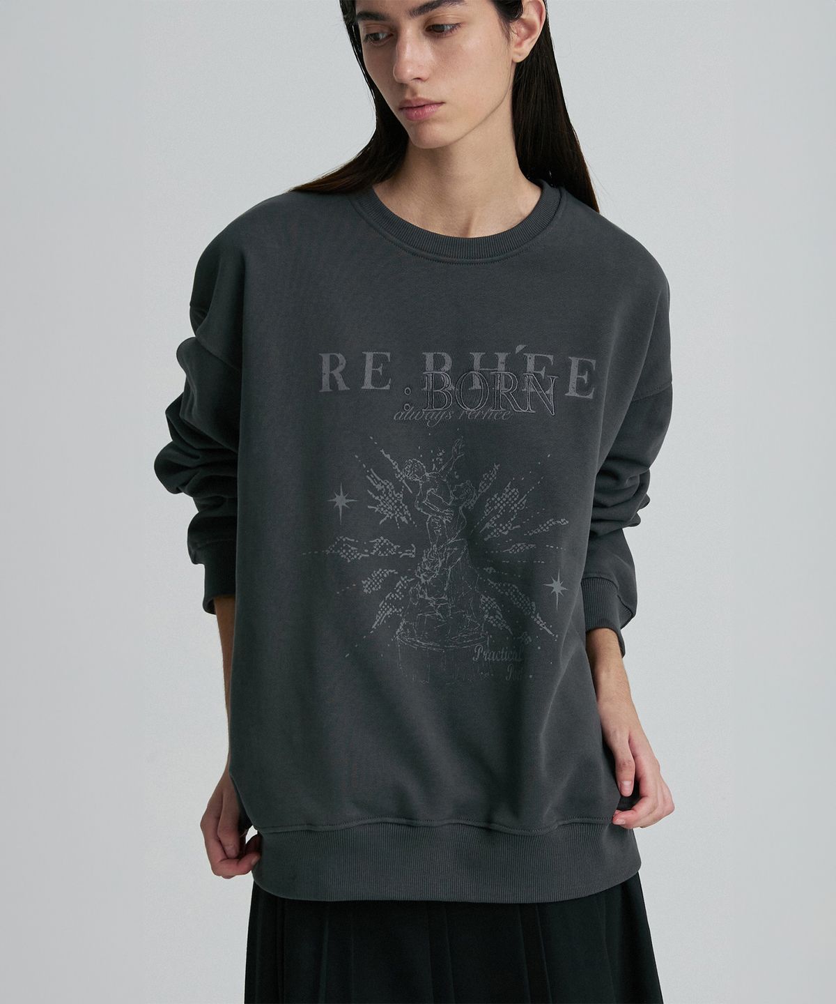 리이(RE RHEE) REBORN SWEATSHIRT CHARCOAL