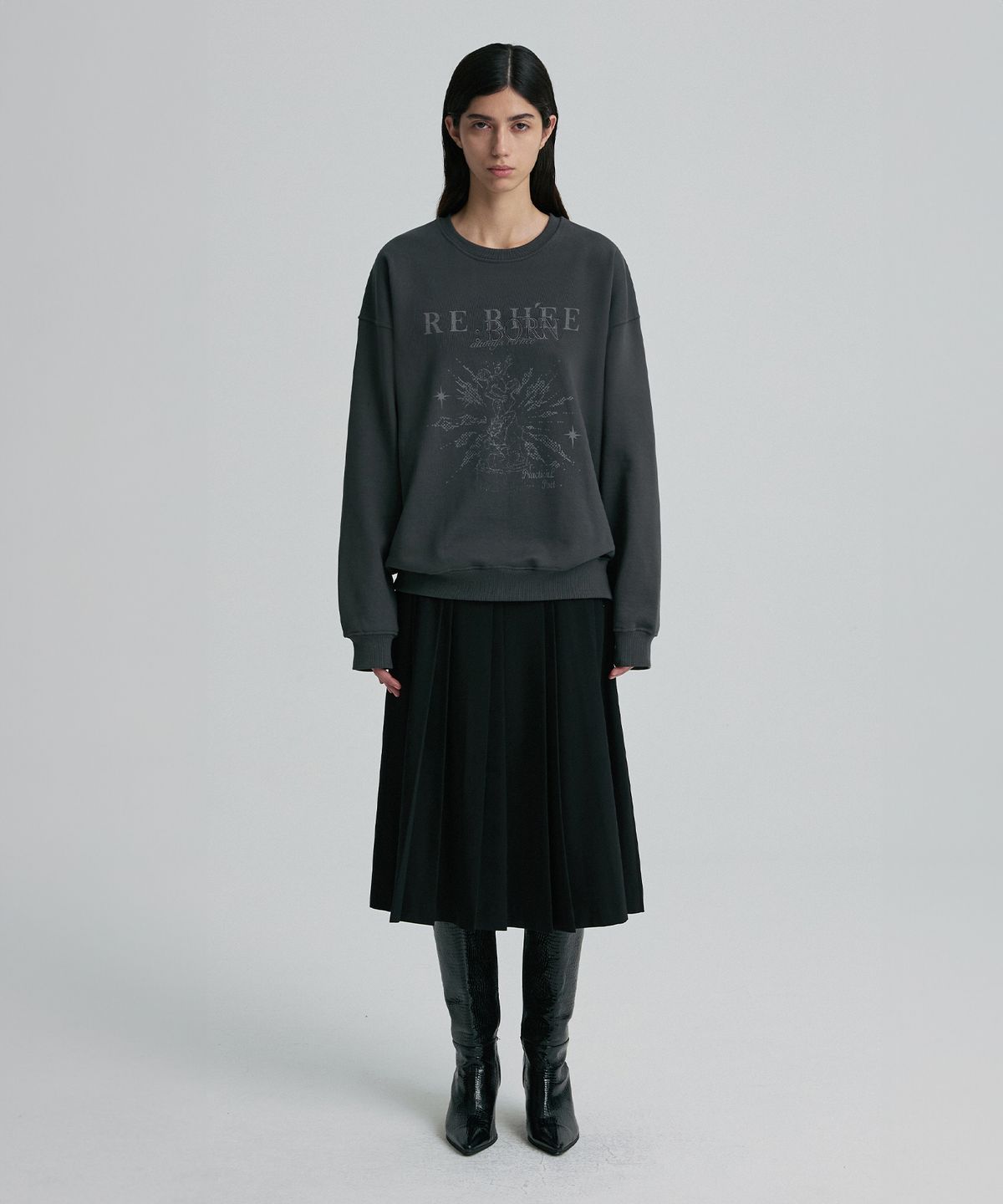 리이(RE RHEE) REBORN SWEATSHIRT CHARCOAL