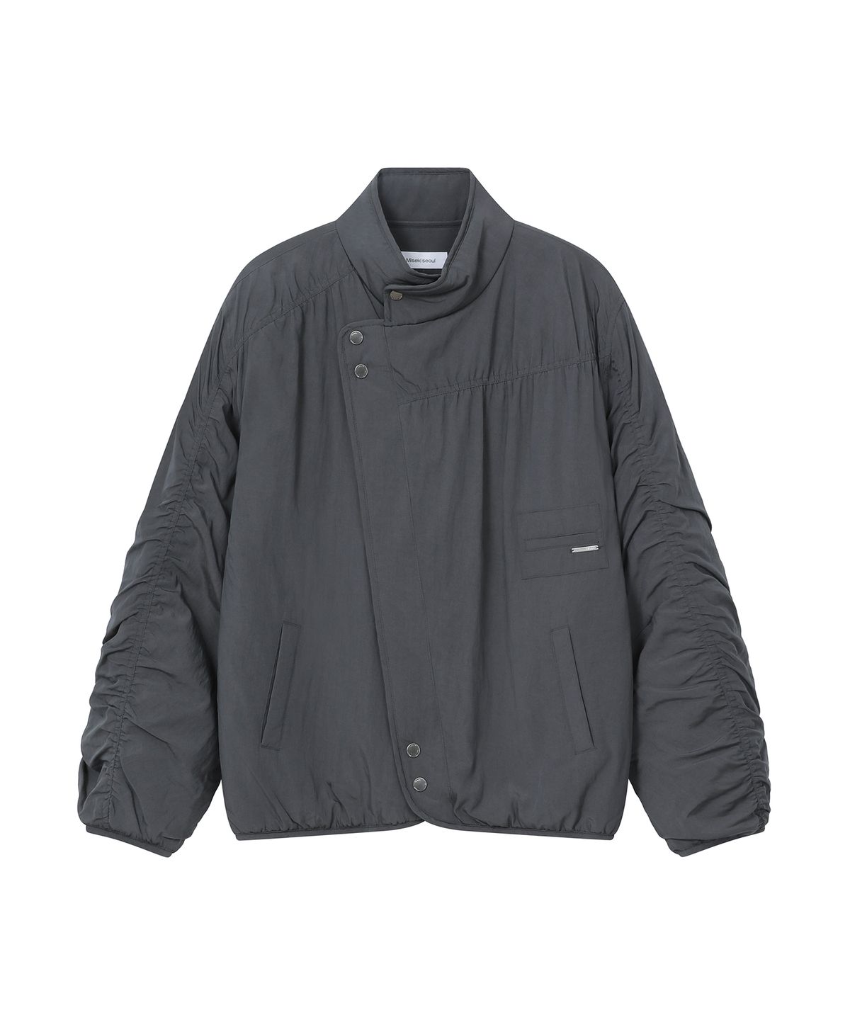 Diagonal shirring padded jacket