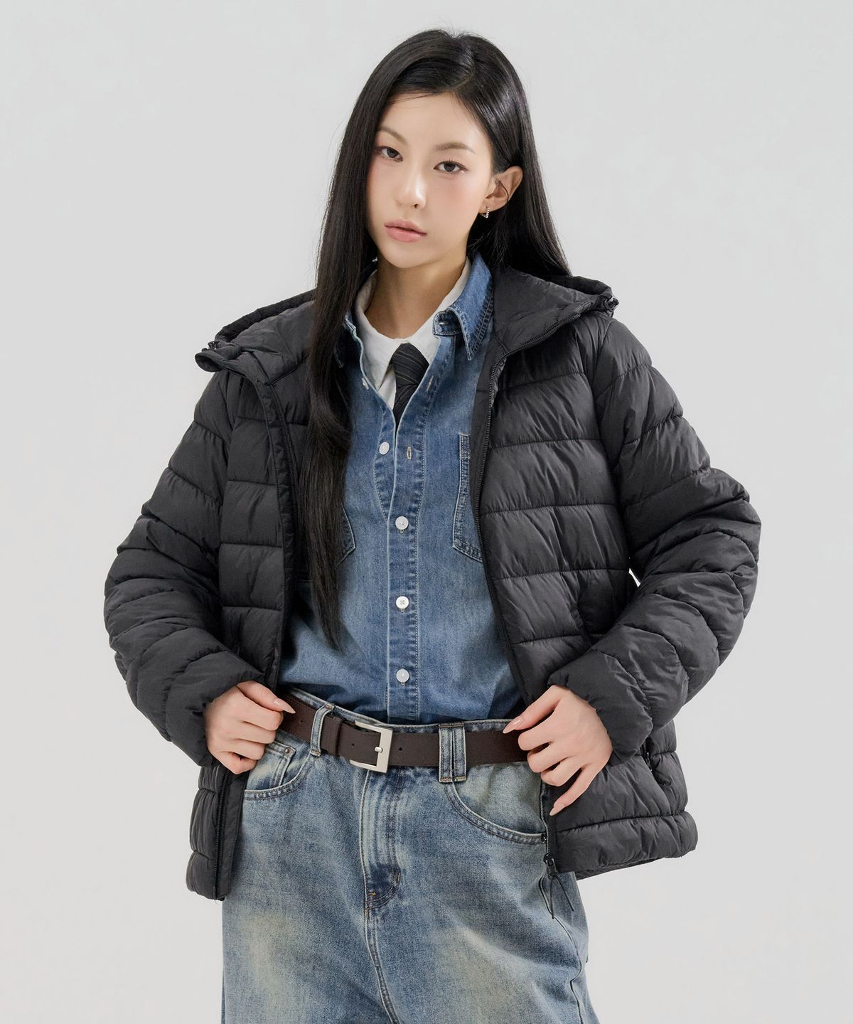 체이스컬트(CHASECULT) 공용 라이트 패딩 후드 점퍼-FFRU4121C03