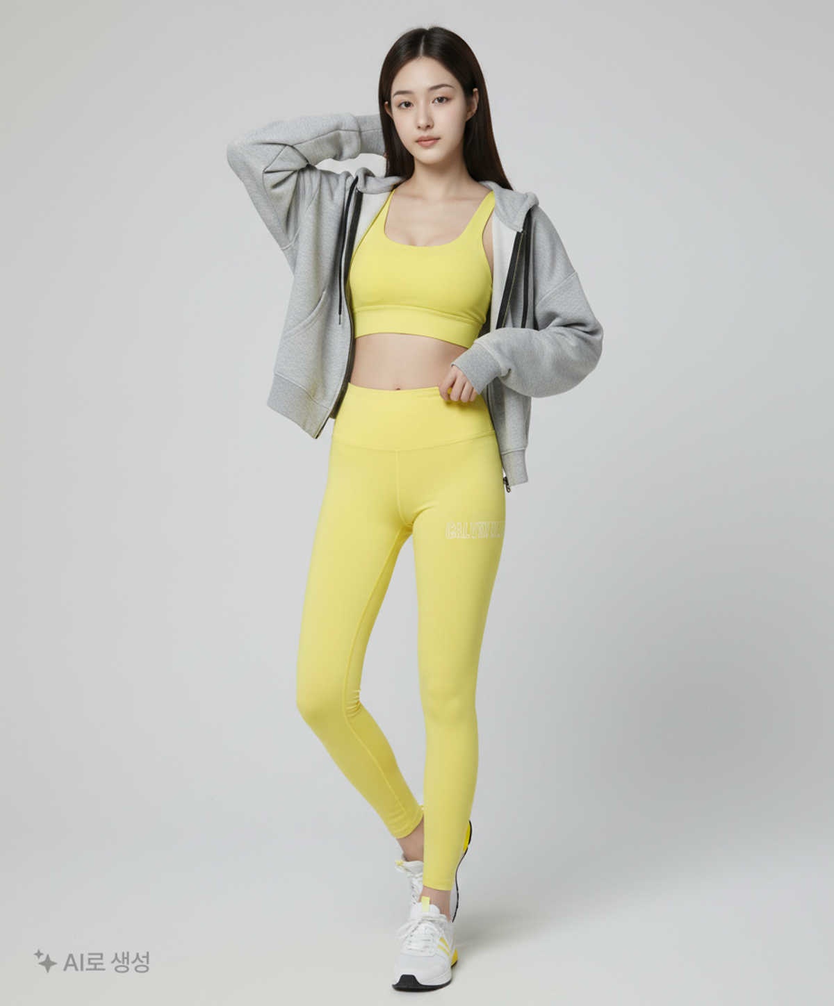캘빈클라인 퍼포먼스(CALVIN KLEIN PERFORMANCE) 여성 아웃라인 씨케이 풀 렝스 레깅스_4WS0L754_717 S