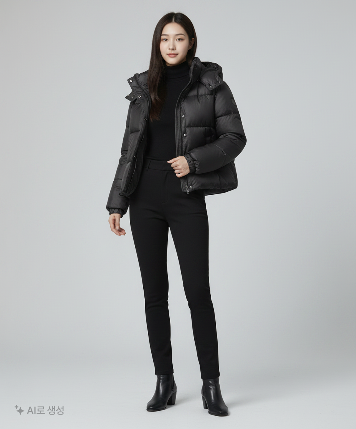 미쏘(MIXXO) 후드 크롭 패딩_MIWJPDV02C L