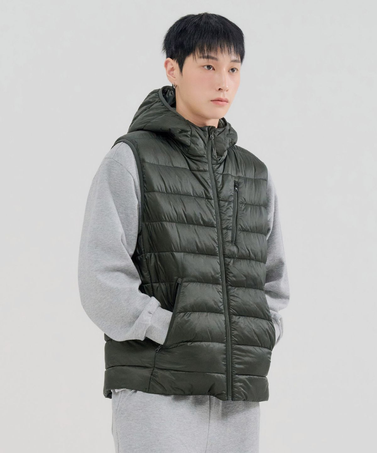 체이스컬트(CHASECULT) 공용 라이트 패딩 후드 베스트-FFRU7311C0V