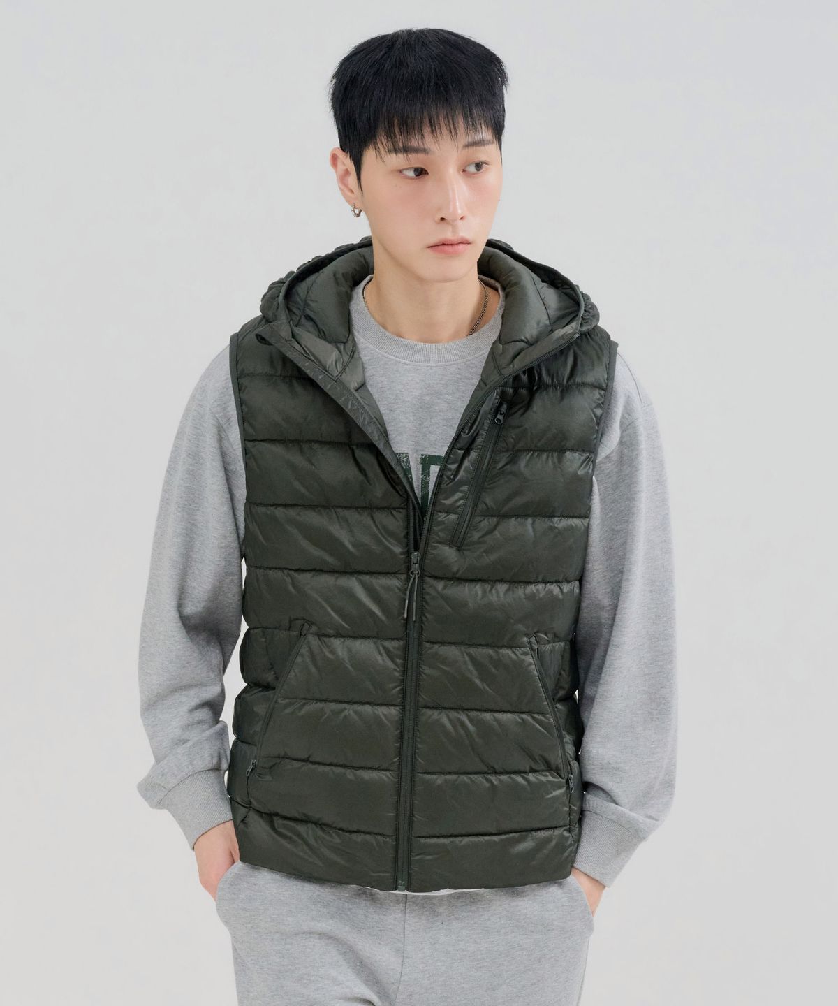 체이스컬트(CHASECULT) 공용 라이트 패딩 후드 베스트-FFRU7311C0V