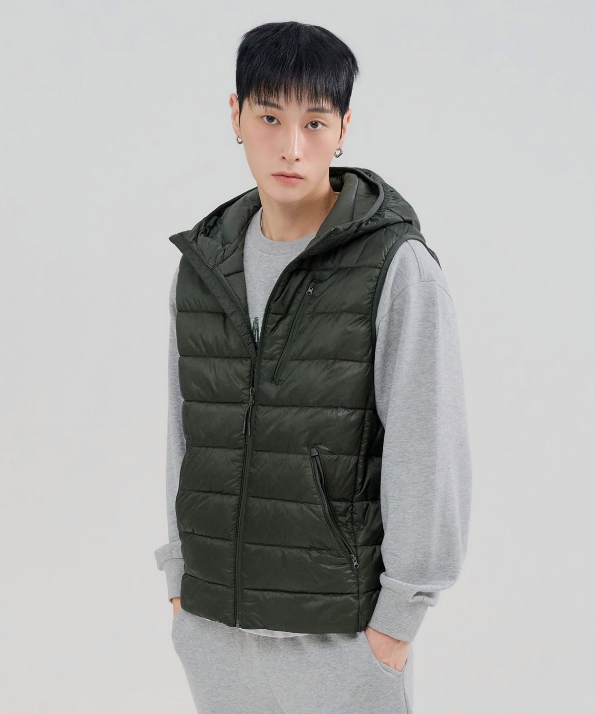 체이스컬트(CHASECULT) 공용 라이트 패딩 후드 베스트-FFRU7311C0V