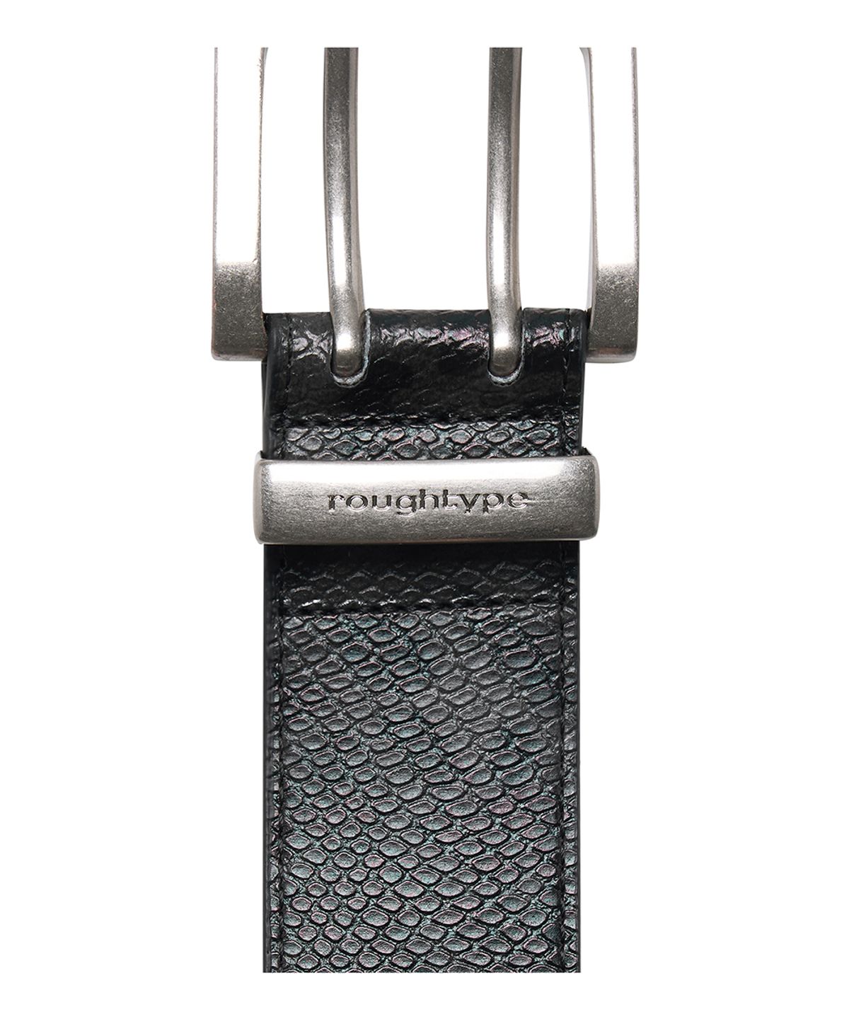 로타입(ROUGHTYPE) Snake Skin Leopard Belt - Charcoal