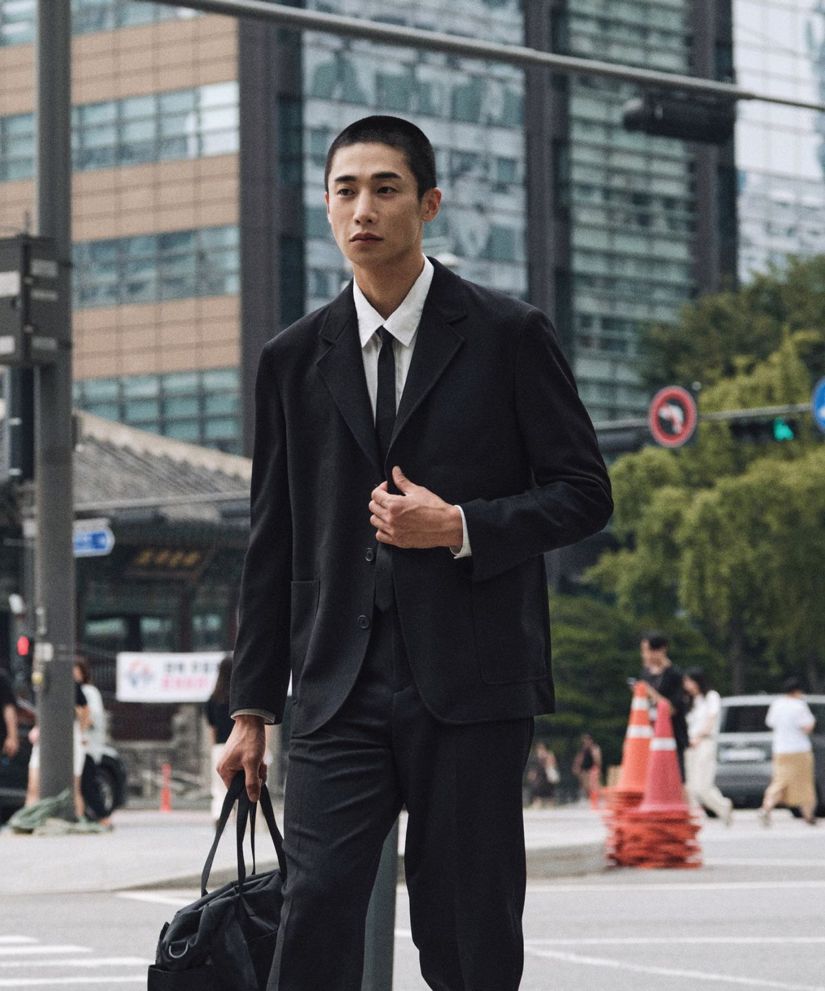 에스티코(STCO) 폴리 블랙 셋업 블랙 (오버핏)_SEJVC71OSB