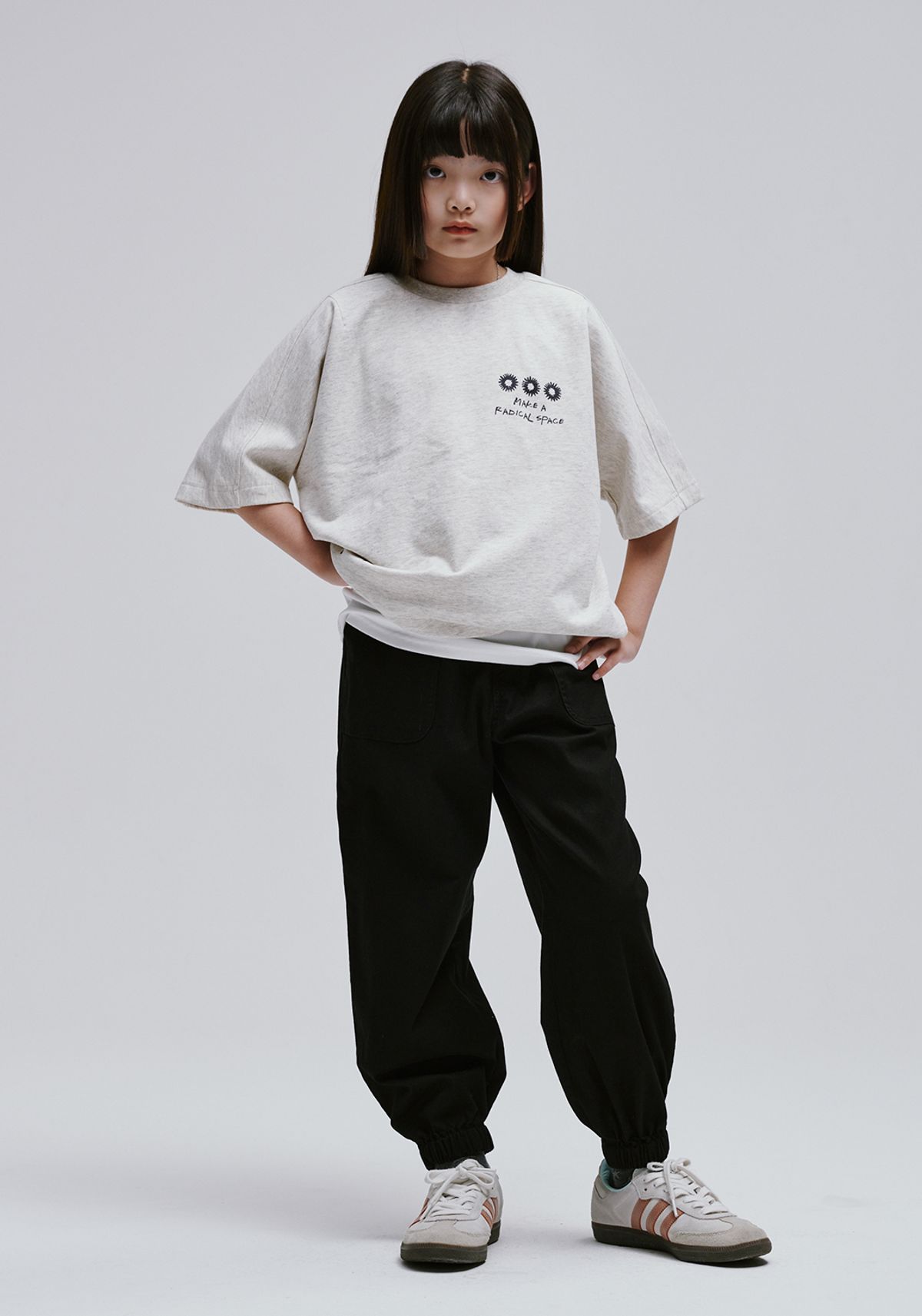 블루테일(BLUETAIL) AAG2TS01IV 아이보리 스웻 반팔 티셔츠