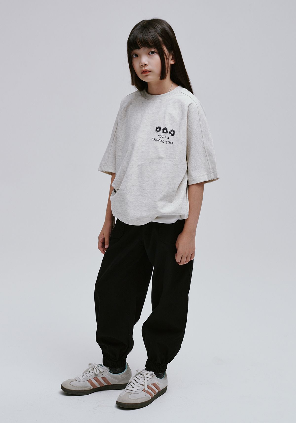 블루테일(BLUETAIL) AAG2TS01IV 아이보리 스웻 반팔 티셔츠