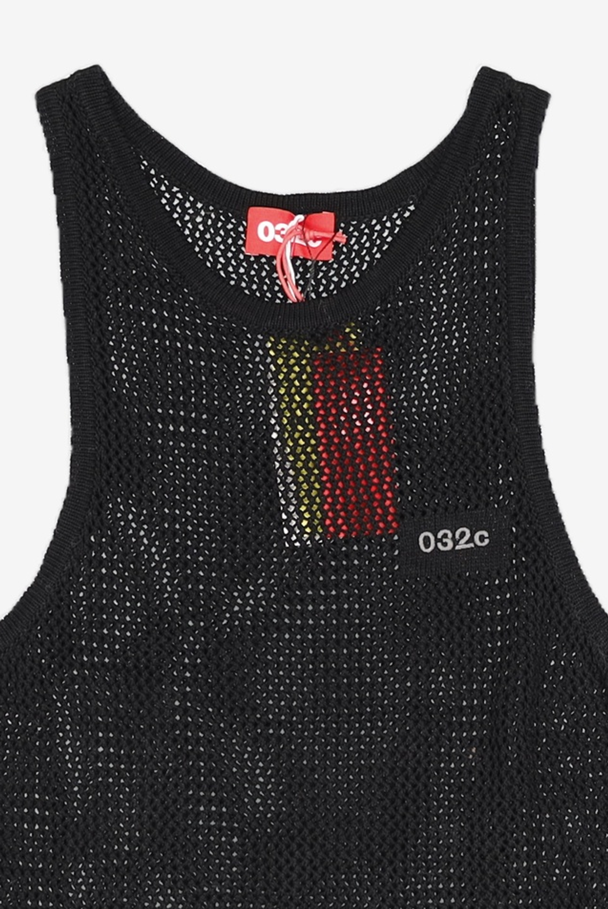 032씨(032C) (U) 레이스 니트 탱크 탑 블랙 LACE KNIT TANKTOP BLACK XL