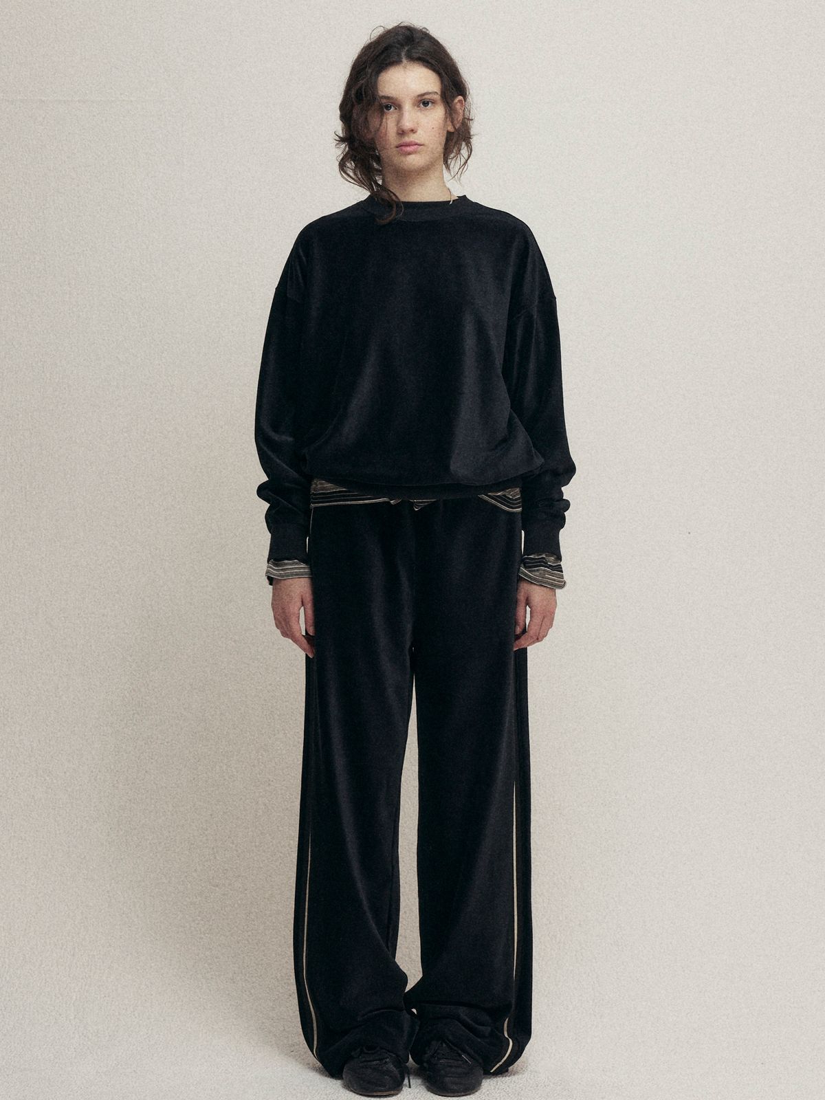 마롭(MALOUPE) 5310 소프트 스웻 셔츠 셋업 (블랙)