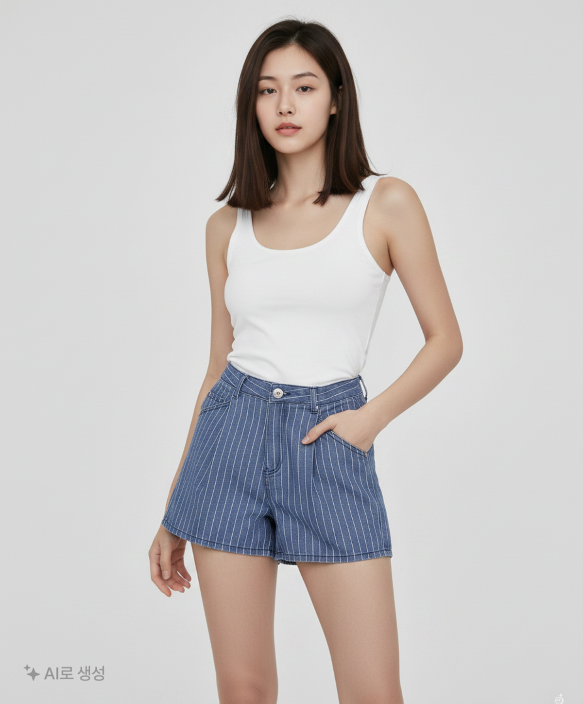 미쏘(MIXXO) 스트라이프 데님 쇼츠_MIWTHF764J 26