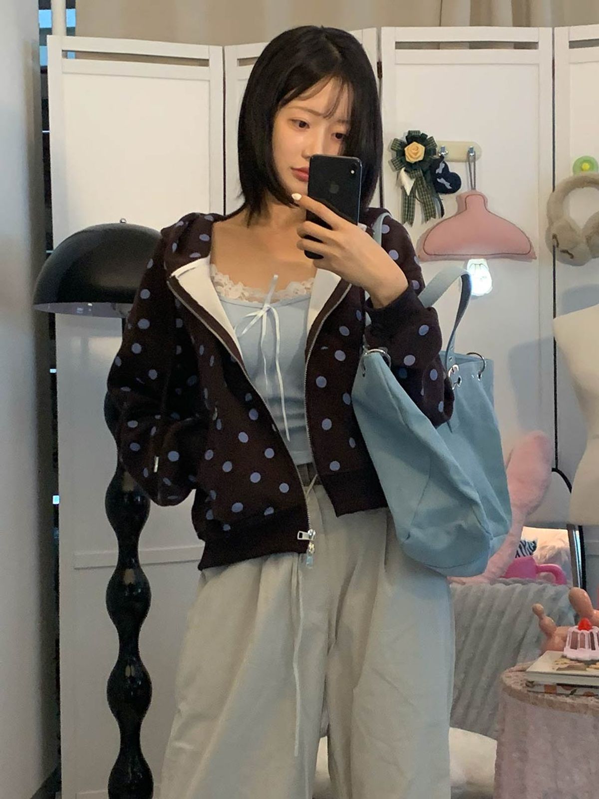 쿨키튼(KOOLKITTEN) Polka Dot Zip-Up Hoodie 3colors