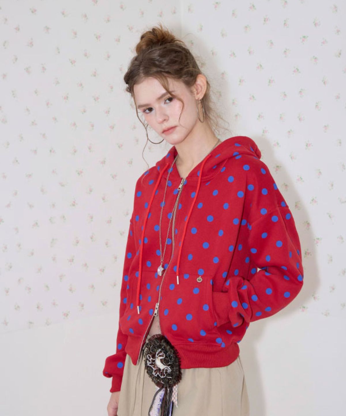 쿨키튼(KOOLKITTEN) Polka Dot Zip-Up Hoodie 3colors