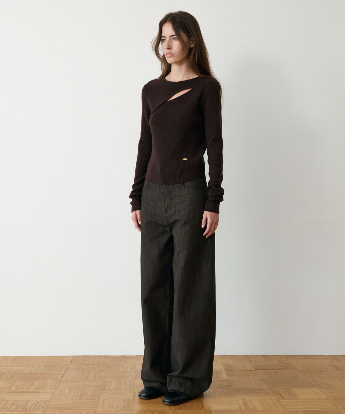 르메메(LEMEME) Parisien Washing Denim Pants_Brown