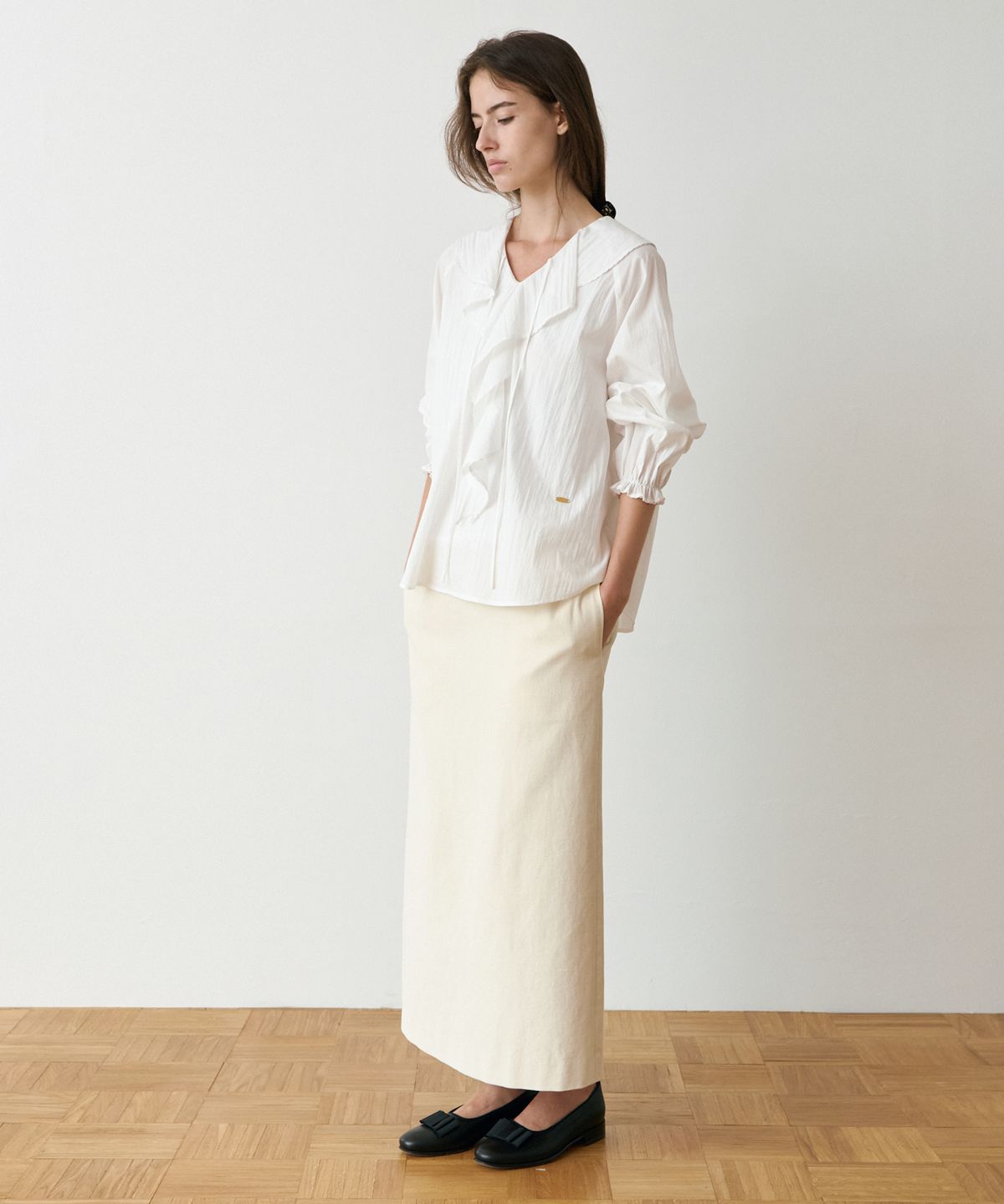 르메메(LEMEME) Moire Maxi Skirt_3colors