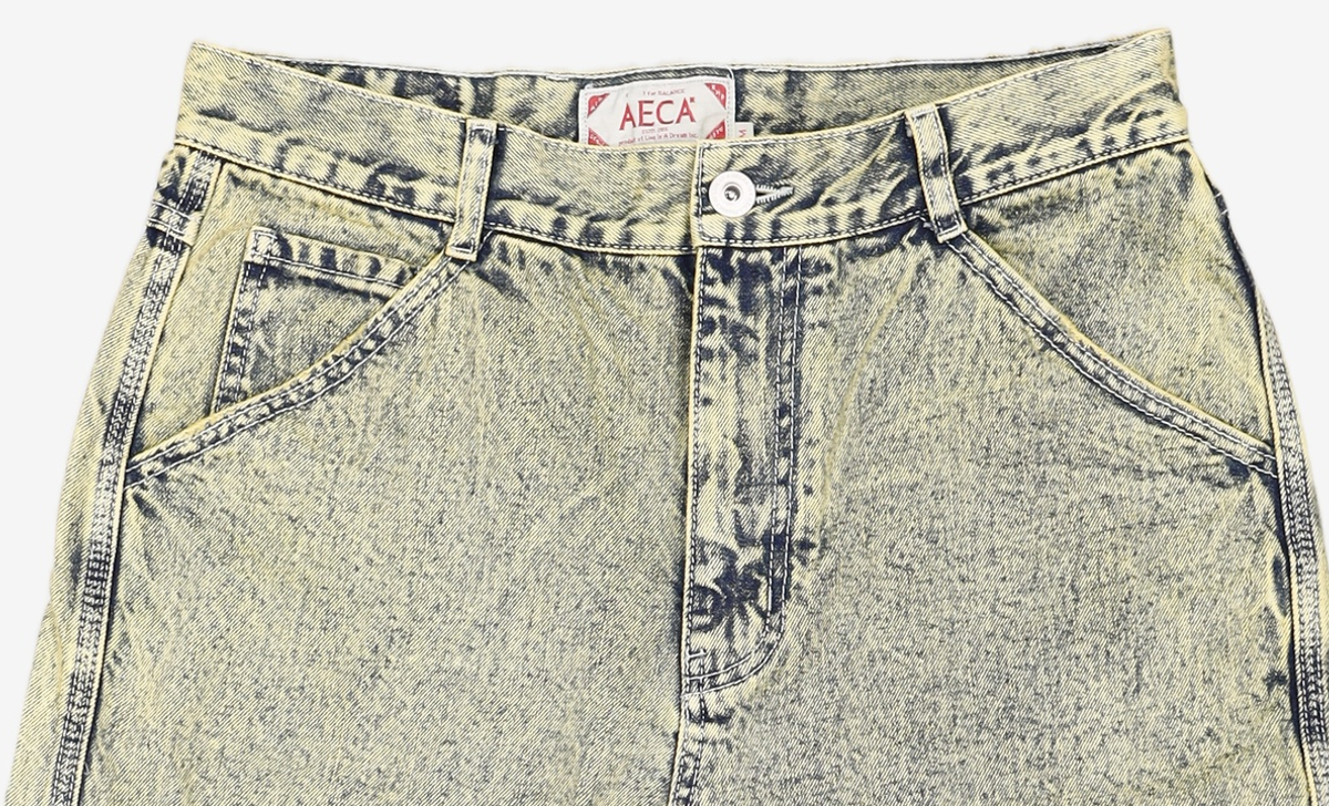 에이카화이트(AECA) PIGMENT DYED DENIM SHORTS-INDIGO YELLOW M