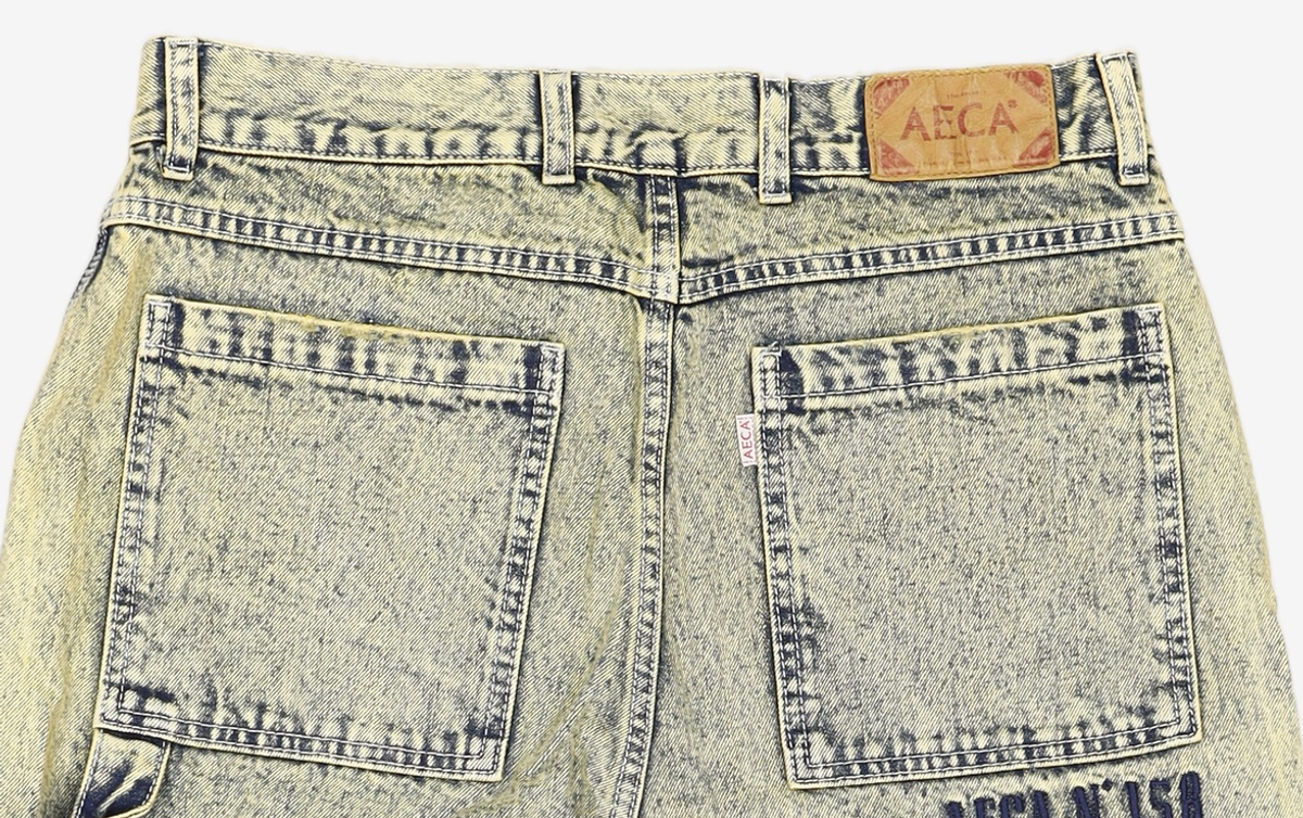 에이카화이트(AECA) PIGMENT DYED DENIM SHORTS-INDIGO YELLOW M