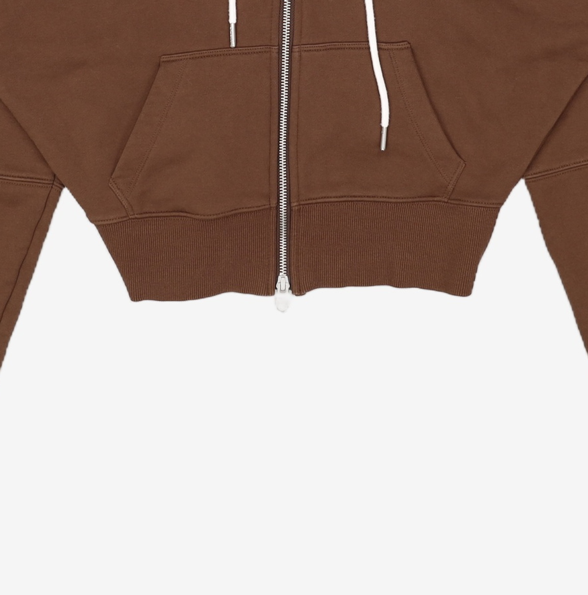 마리떼 프랑소와 저버(MARITHÉ + FRANҪOIS GIRBAUD) W CIRCLE LOGO CROP HOODIE ZIPUP brown S
