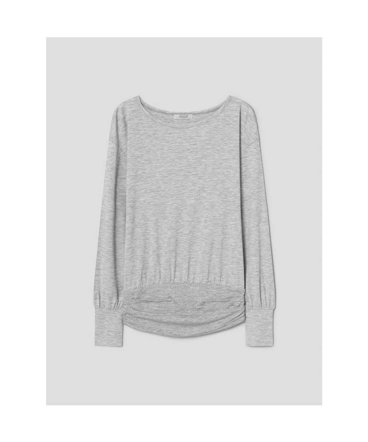 앙개(ANGGAE) Draped Belt TShirt   Light Grey