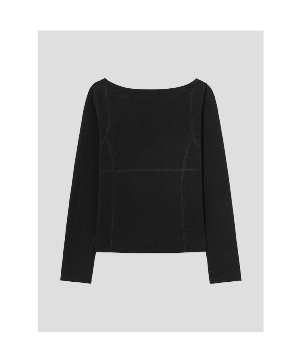 앙개(ANGGAE) Parallel  Long Sleeve TShirt   Black