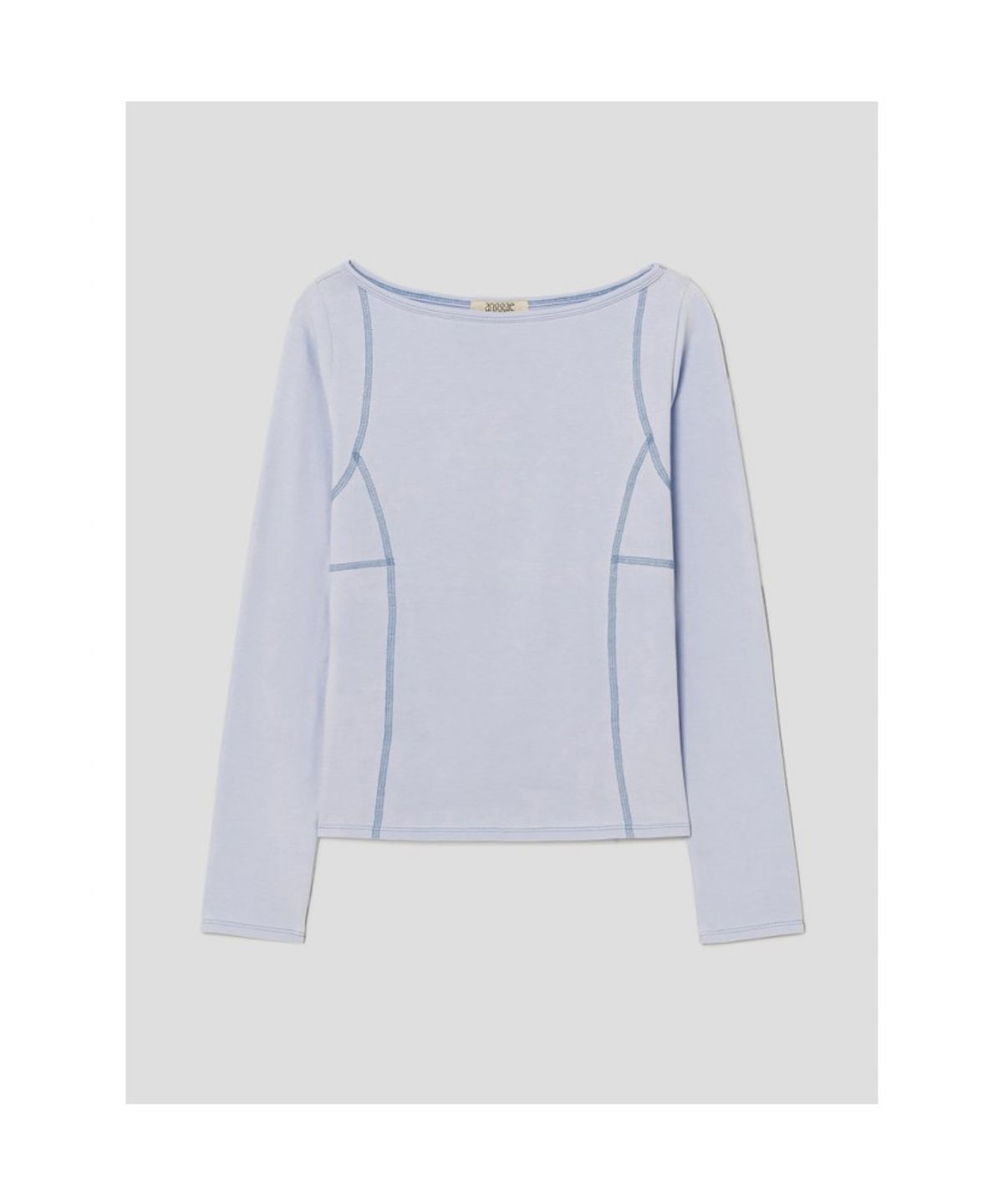 앙개(ANGGAE) Parallel  Long Sleeve TShirt   Sky Blue