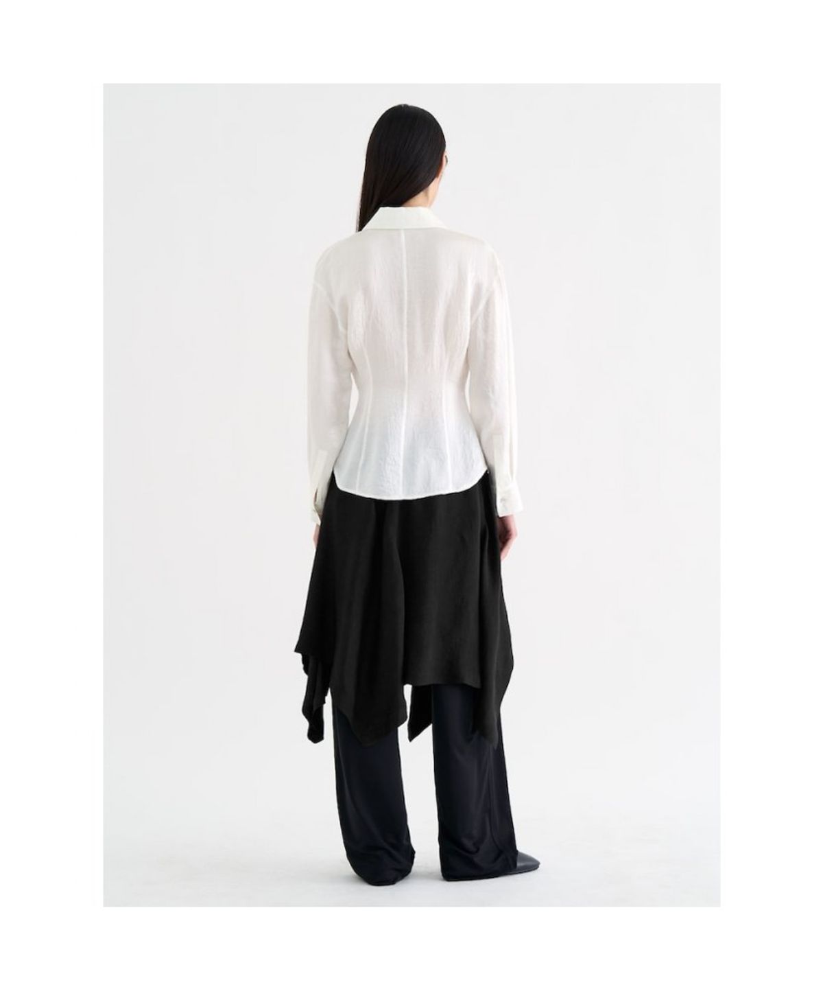앙개(ANGGAE) Satin  Shirt  Ivory