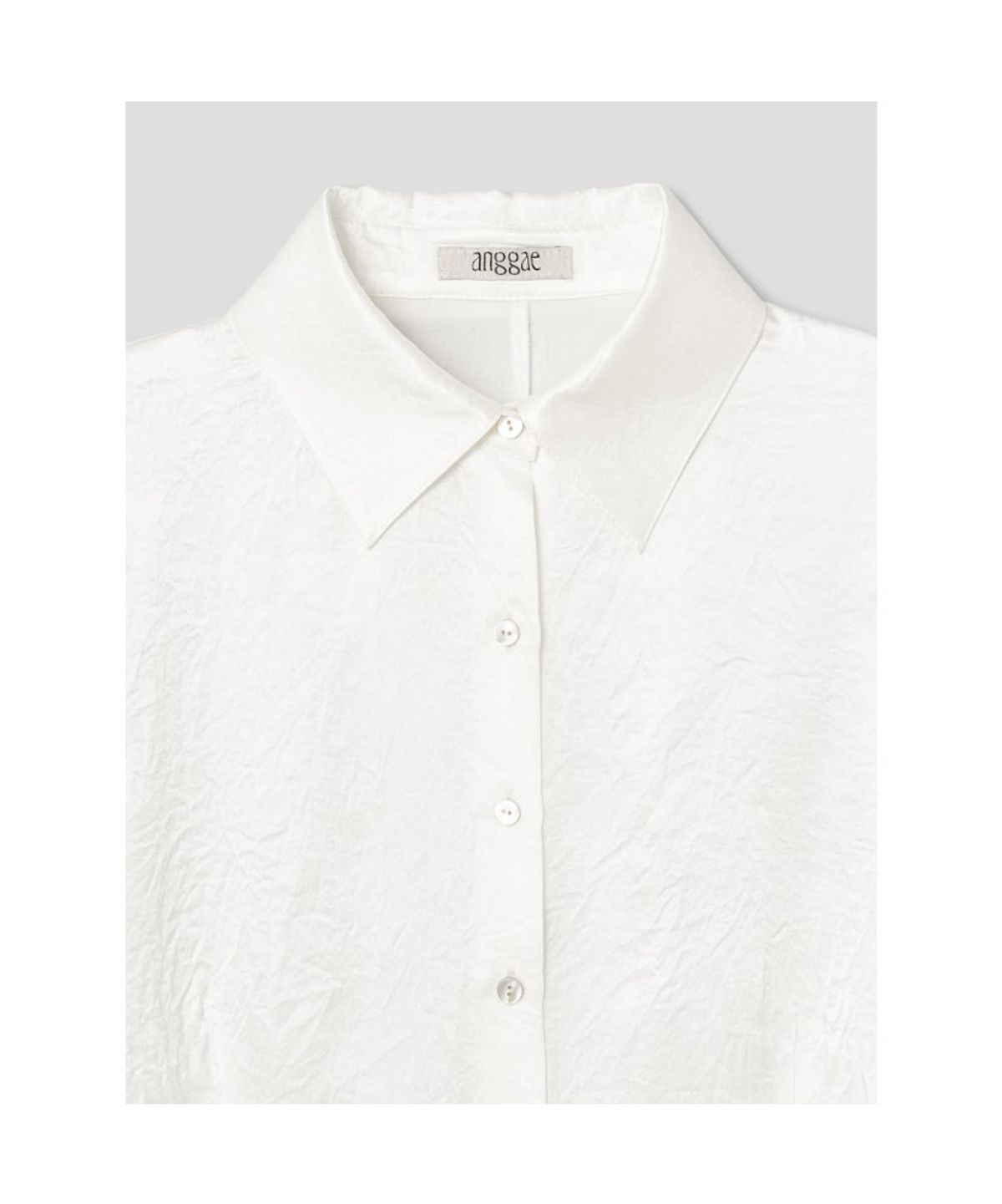 앙개(ANGGAE) Satin  Shirt  Ivory