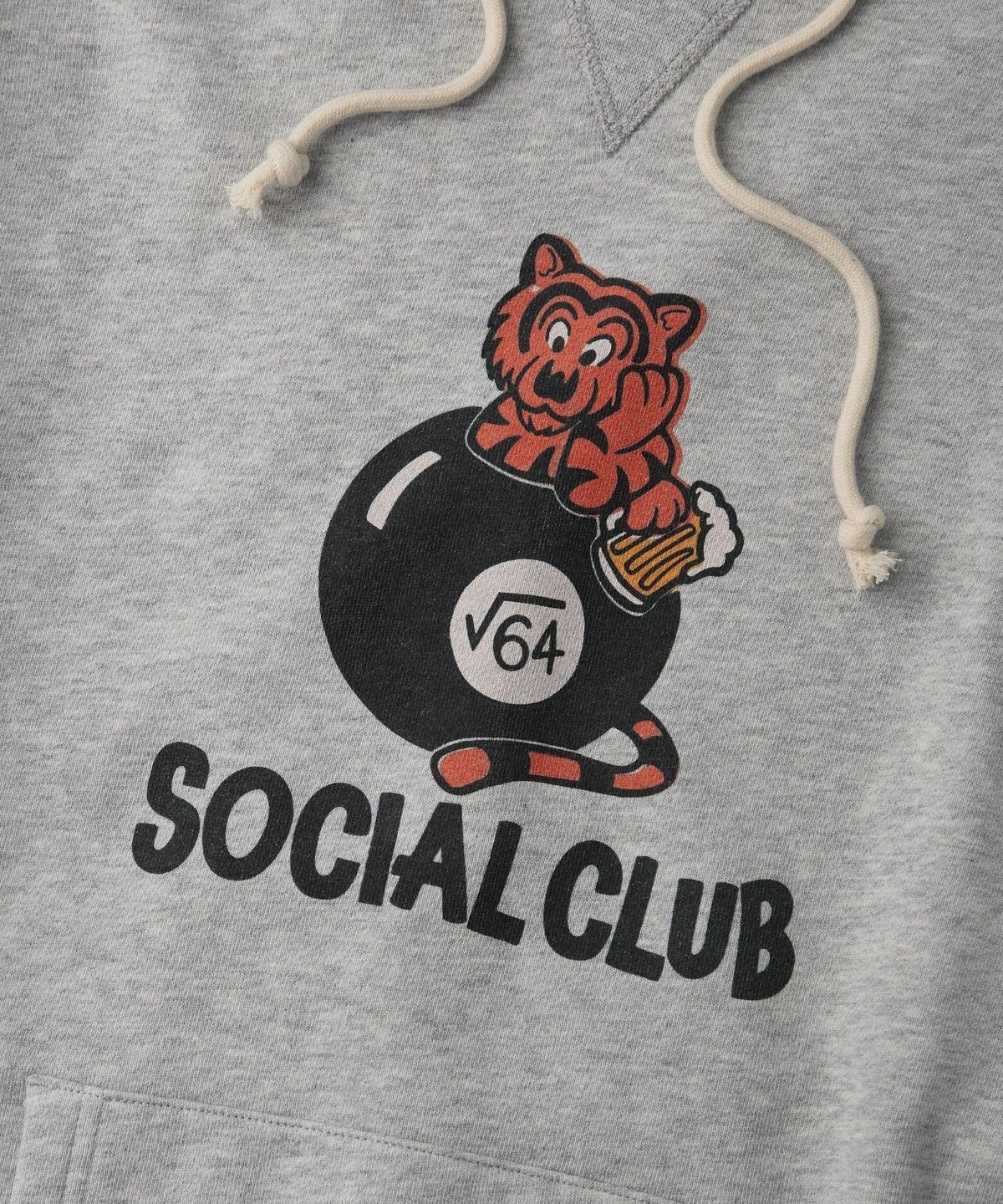 아웃스탠딩(OUTSTANDING) V.S.C HOOD SWEAT(SOCIAL CLUB)_3%MELANGE GRAY