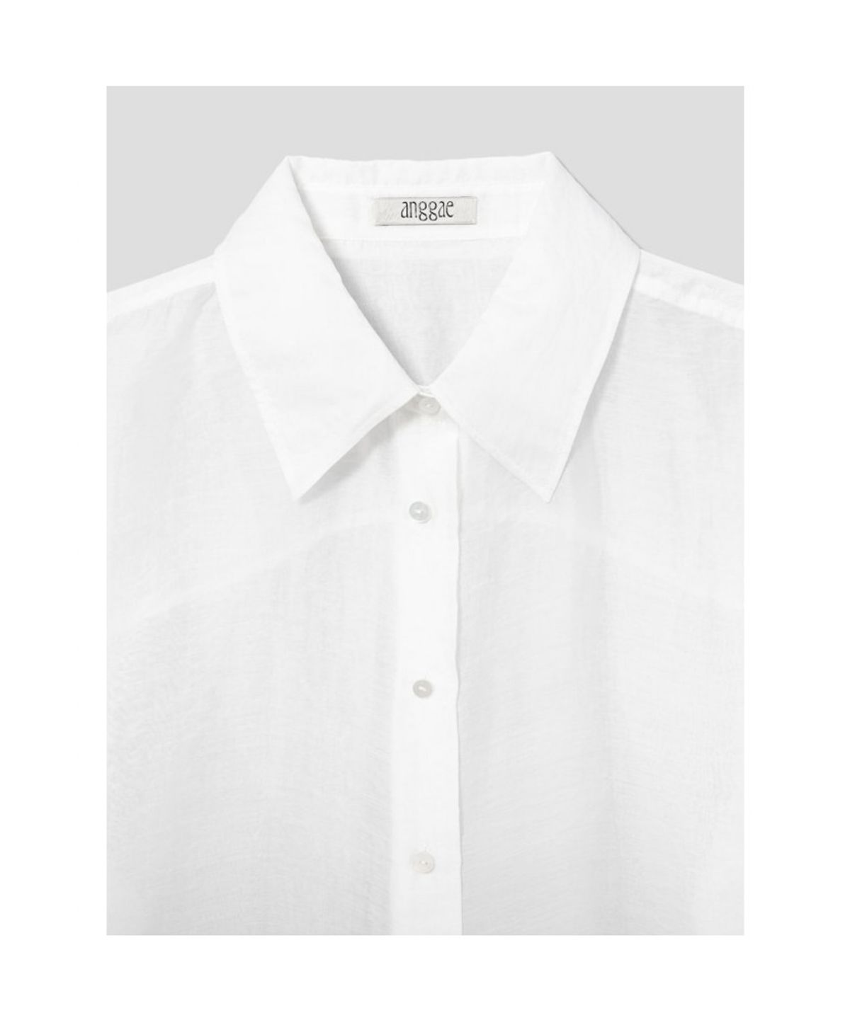 앙개(ANGGAE) Sheer Shirt  White