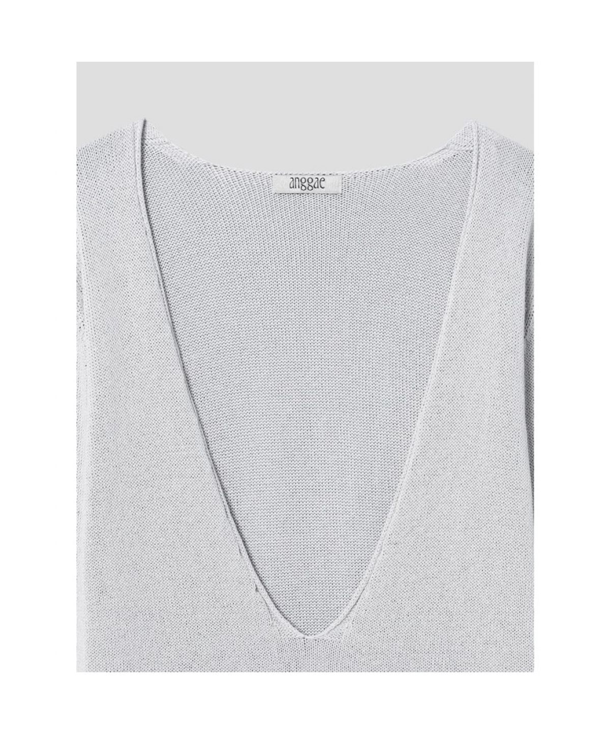 앙개(ANGGAE) VNeck Knit  Light Grey